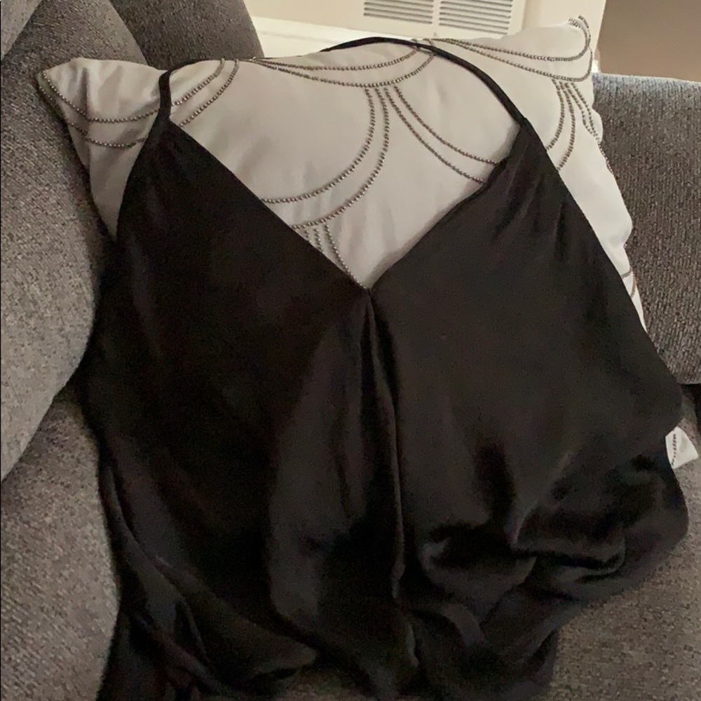 Black halter flowy top